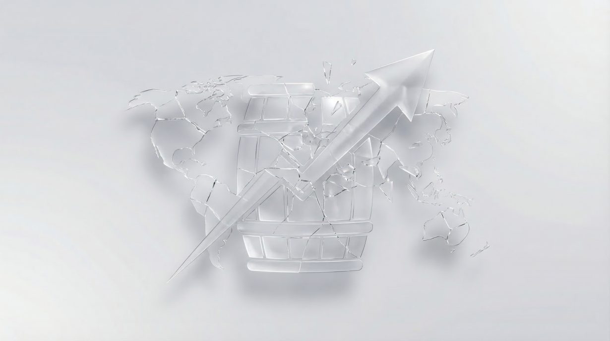 Transparent barrel with upward arrow.