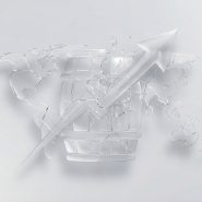 Transparent barrel with upward arrow.